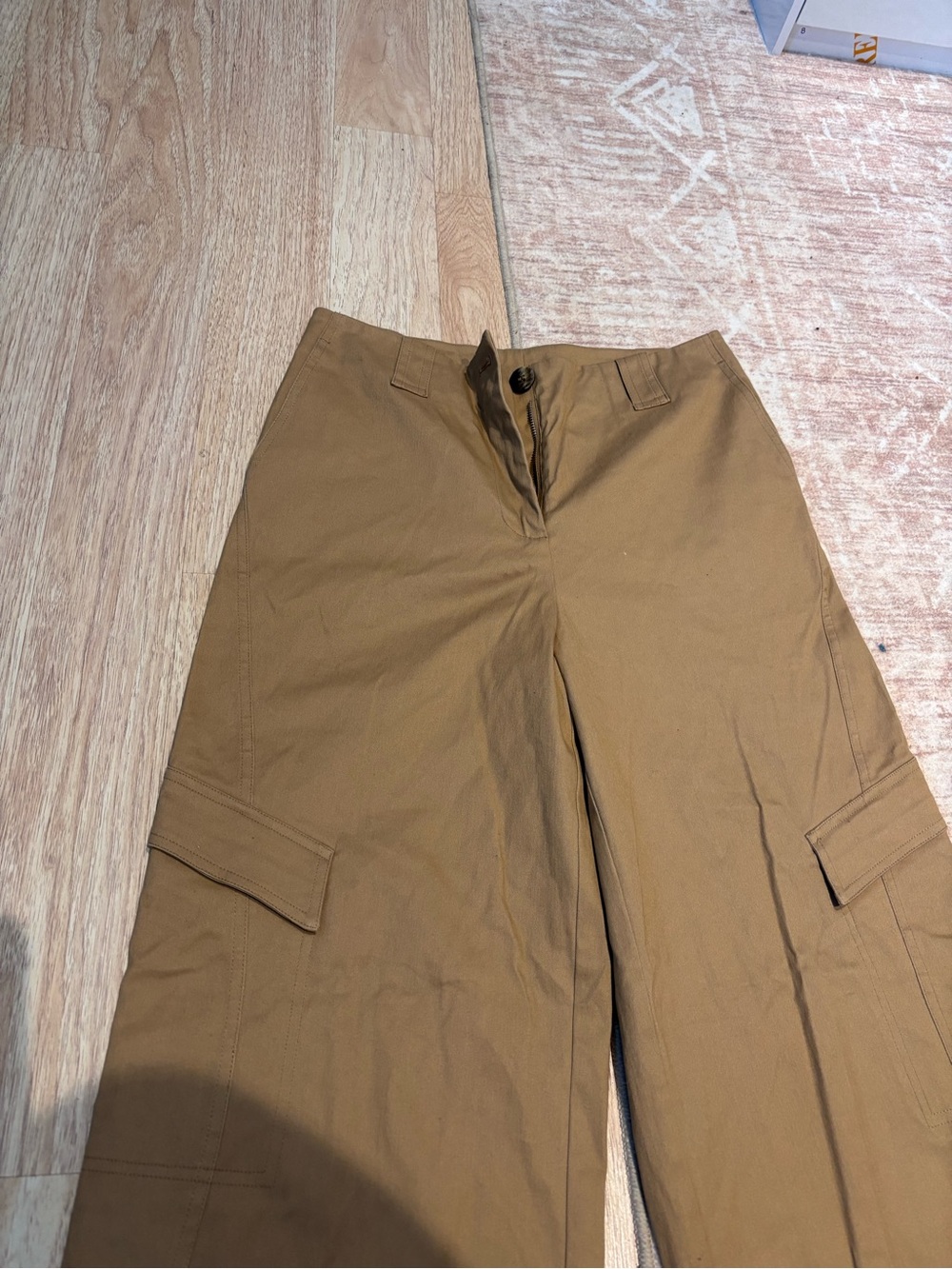 GANNI Herringbone cotton-blend wide-leg pants size 36 - Picture 7 of 9